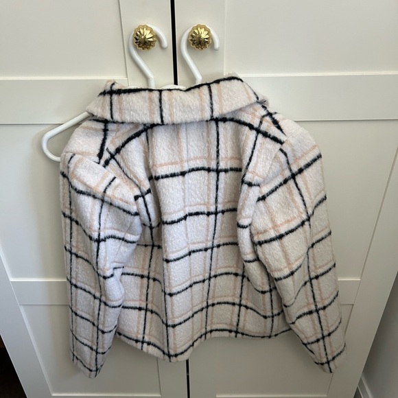 Diona Shearling Collar Plaid Shacket size S - Picture 3 of 7